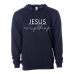  Hoodie Shirt Color: Classic NavyDesign Color: White