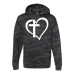  Hoodie Shirt Color: Black CamoDesign Color: White
