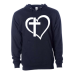 Hoodie Shirt Color: Classic NavyDesign Color: White