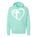  Hoodie Shirt Color: MintDesign Color: White