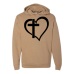  Hoodie Shirt Color: SandstoneDesign Color: Black