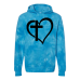  Hoodie Shirt Color: Tie Dye AquaDesign Color: Black