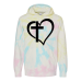  Hoodie Shirt Color: Tie Dye Sunset SwirlDesign Color: Black