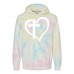  Hoodie Shirt Color: Tie Dye Sunset SwirlDesign Color: White