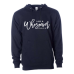  Hoodie Shirt Color: Classic NavyDesign Color: White