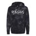  Hoodie Shirt Color: Tie Dye BlackDesign Color: White