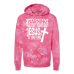  Hoodie Shirt Color: Tie Dye PinkDesign Color: White