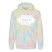  Hoodie Shirt Color: Tie Dye Sunset SwirlDesign Color: White