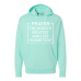  Hoodie Shirt Color: MintDesign Color: White