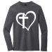  Long Sleeve T-Shirt Color: Heathered CharcoalDesign Color: White