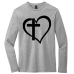  Long Sleeve T-Shirt Color: Light Heather GrayDesign Color: Black