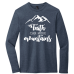  Long Sleeve T-Shirt Color: Heathered NavyDesign Color: White