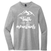  Long Sleeve T-Shirt Color: Light Heather GrayDesign Color: White