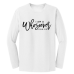  Long Sleeve T-Shirt Color: WhiteDesign Color: Black