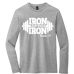  Long Sleeve T-Shirt Color: Light Heather GrayDesign Color: White