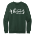  Sweat Shirt Color: Forest GreenDesign Color: White
