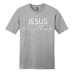  Shirt Color: Light Heather GrayDesign Color: White