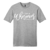  Shirt Color: Light Heather GrayDesign Color: White